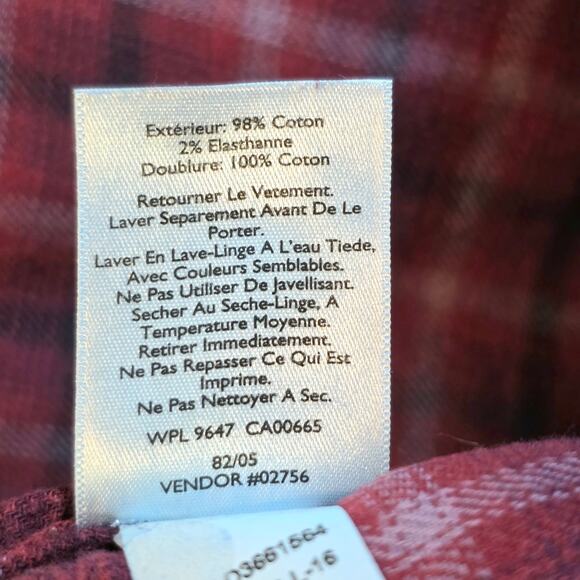 Eddie Bauer Flannel Lined Jeans Boyfriend Fit Womens Sz 14 Medium Wash Red Plaid - Picture 14 of 14